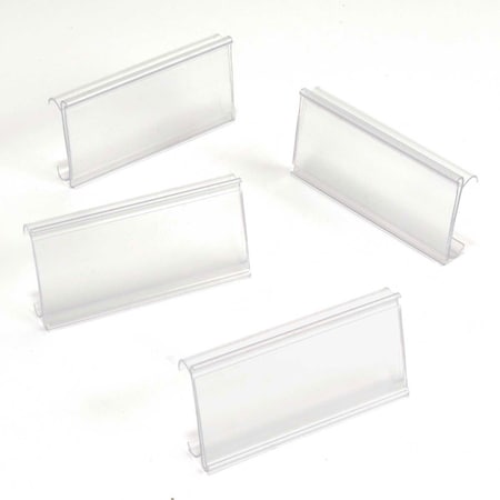 Global Industrial Clear Label Holder 3W x 1-1/4H With Paper Insert, 25 Piece ABM3C-25